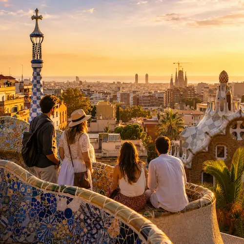 Viajera revisando preguntas frecuentes antes de un viaje internacional